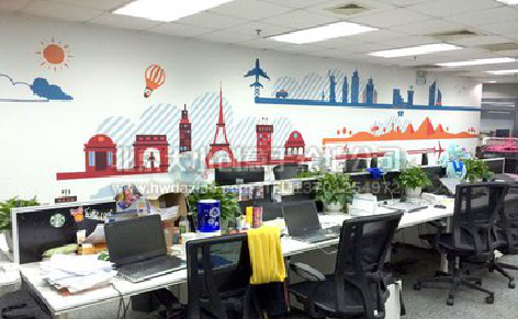 永寿教你设计办公室墙绘的方法。